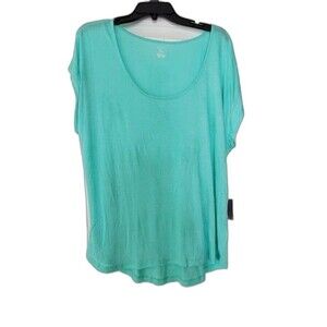 Jennifer Lopez Green Scoop Neck Short Sleeve Embellished Tee XL New w Tags